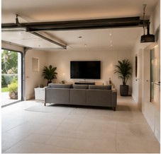 Converted garage living area